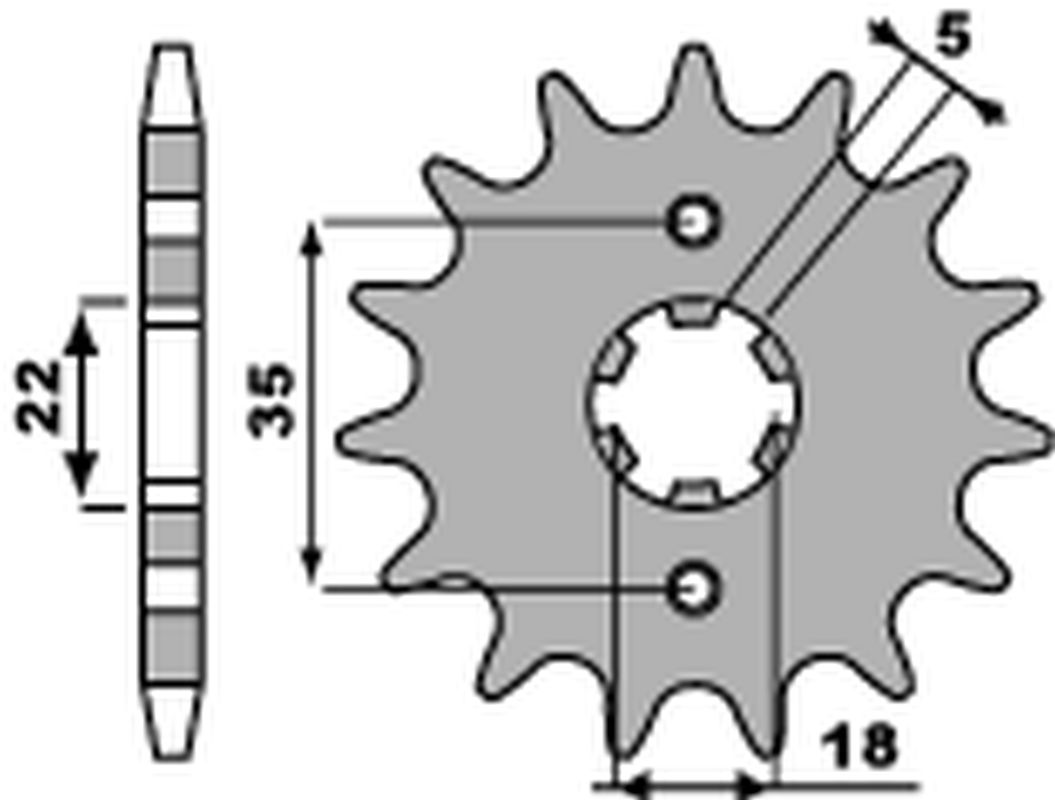 Sprocket front PBR 2053 15 18NC (JTF1559.15, std.+1)